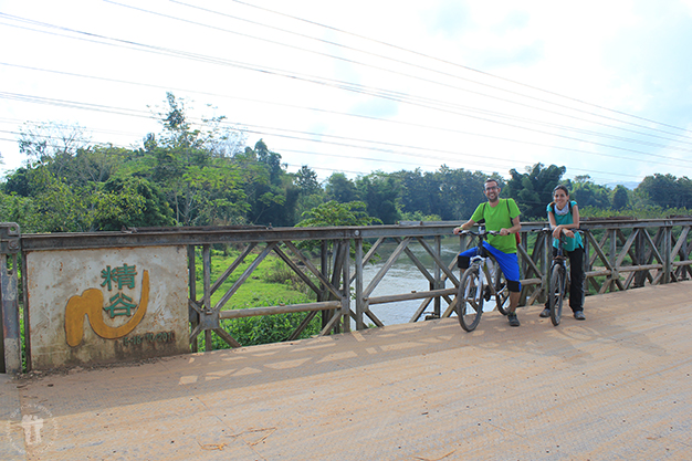 En la bicicleta