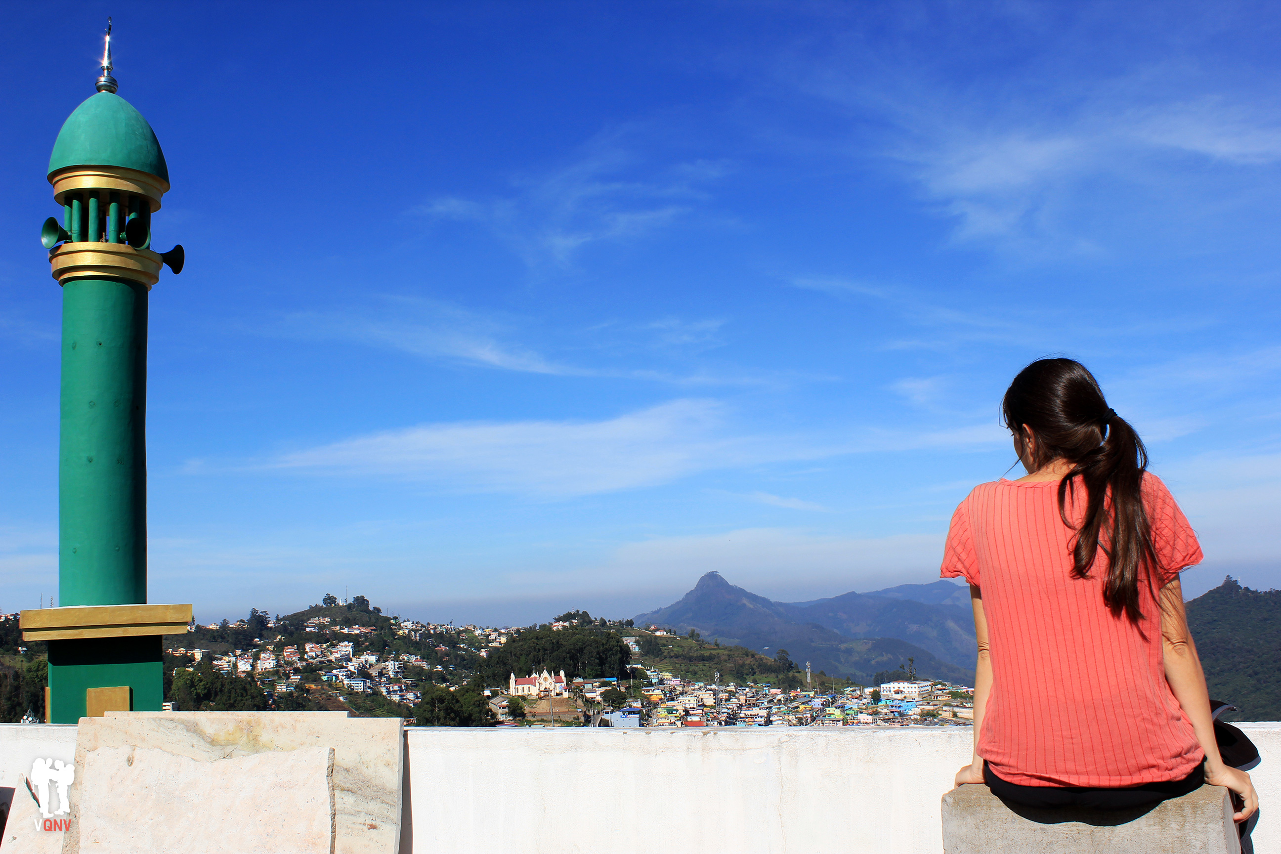 Azotea del hostal con vista a Kodaikanal